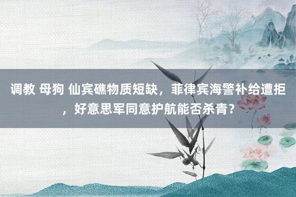 调教 母狗 仙宾礁物质短缺，菲律宾海警补给遭拒，好意思军同意护航能否杀青？