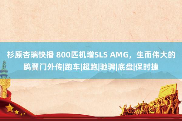 杉原杏璃快播 800匹机增SLS AMG，生而伟大的鸥翼门外传|跑车|超跑|驰骋|底盘|保时捷