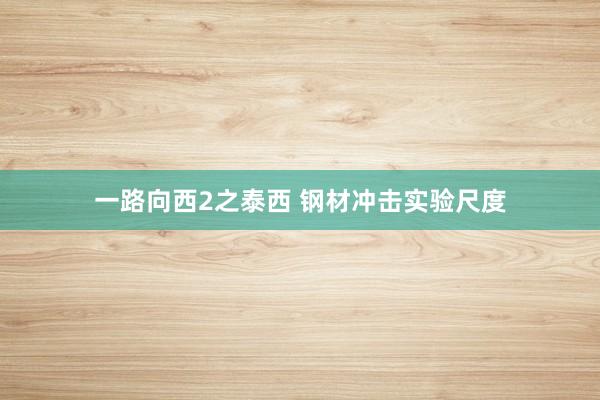 一路向西2之泰西 钢材冲击实验尺度