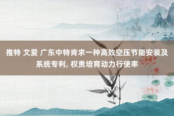 推特 文爱 广东中特肯求一种高效空压节能安装及系统专利, 权贵培育动力行使率