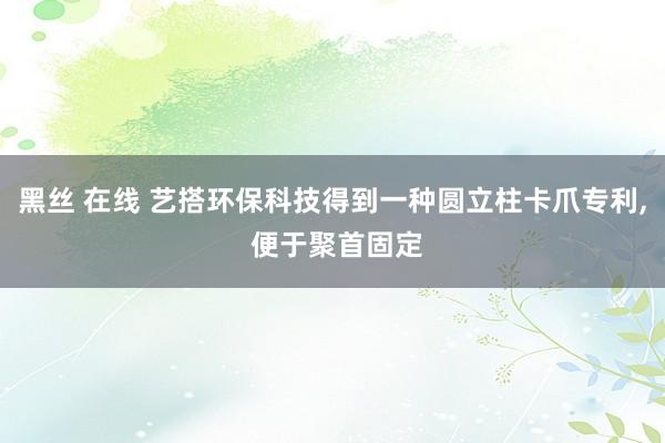 黑丝 在线 艺搭环保科技得到一种圆立柱卡爪专利, 便于聚首固定