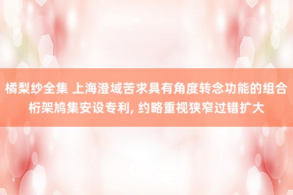 橘梨纱全集 上海澄域苦求具有角度转念功能的组合桁架鸠集安设专利, 约略重视狭窄过错扩大