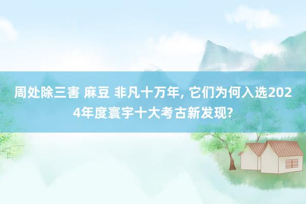 周处除三害 麻豆 非凡十万年, 它们为何入选2024年度寰宇十大考古新发现?