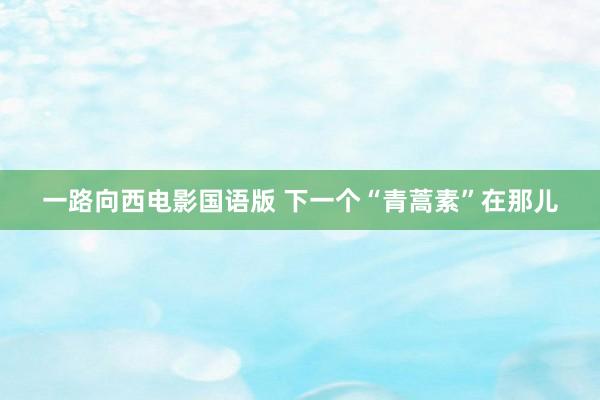 一路向西电影国语版 下一个“青蒿素”在那儿